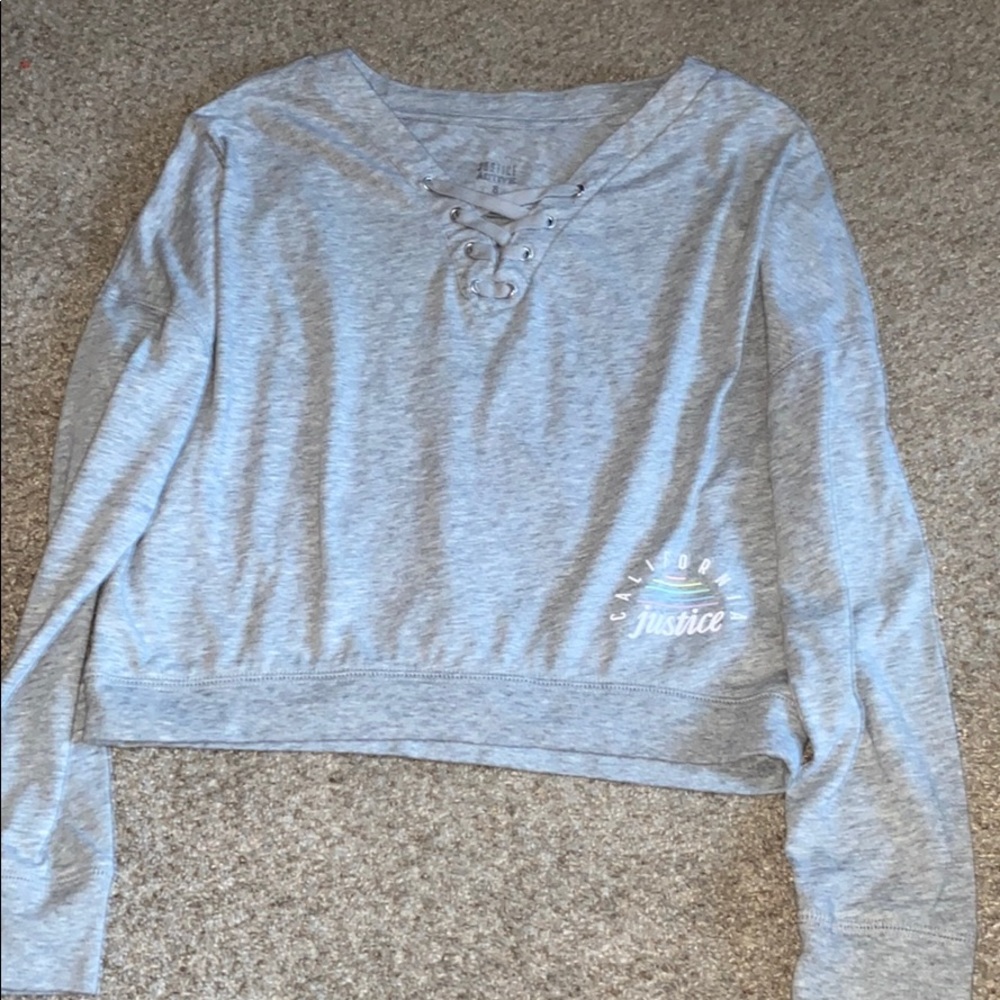 Justice active gray shirt